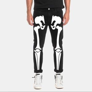 Black skeleton Fashion jeans for men.